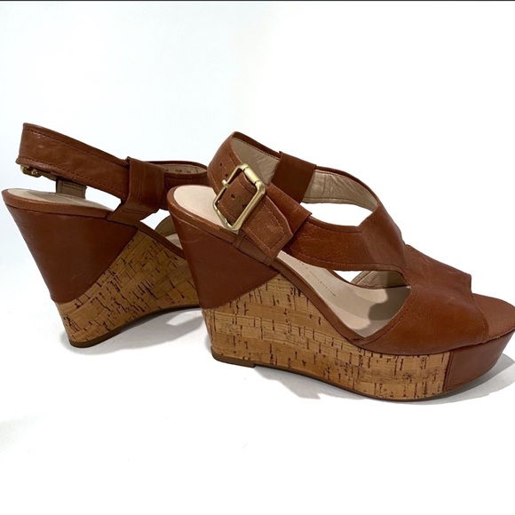 Franco Sarto Wedge Sandals Brown Size 7 - Picture 2 of 10